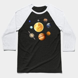 Planets Orbit Around the Sun Solar System Baseball T-Shirt